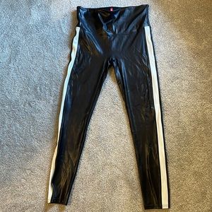 Spanx Faux Leather Side Stripe Leggings